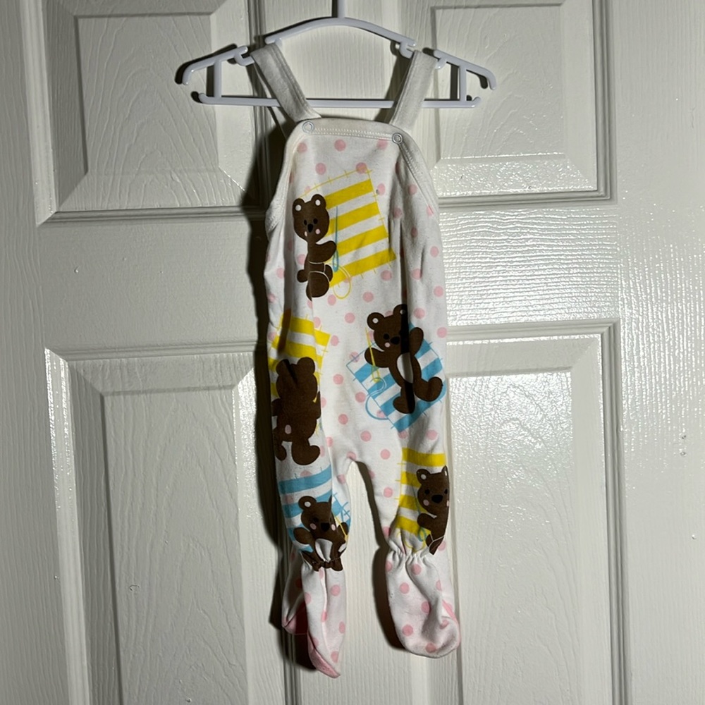 vintage bear overall footies